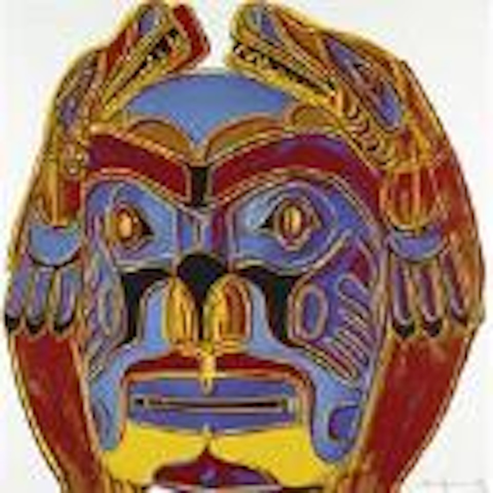 Cowboys and Indians, Northwest Coast mask by Andy Warhol