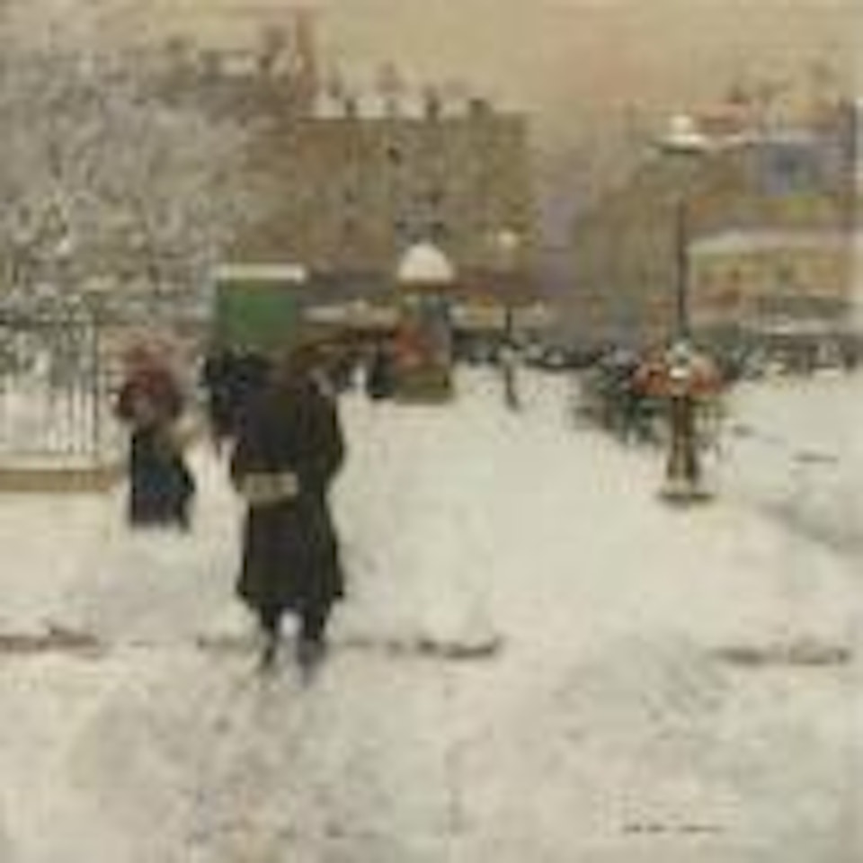 Square de temple, Paris in winter by Luigi Loir