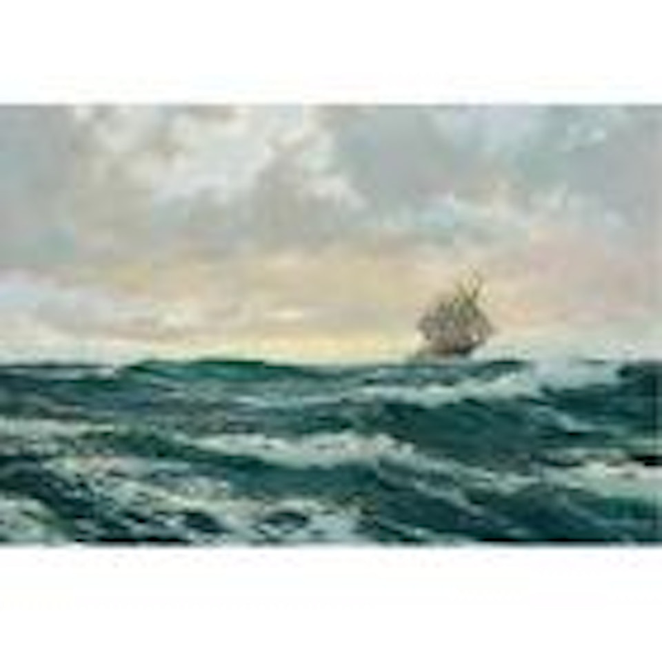 Breaking waves by Montague Dawson