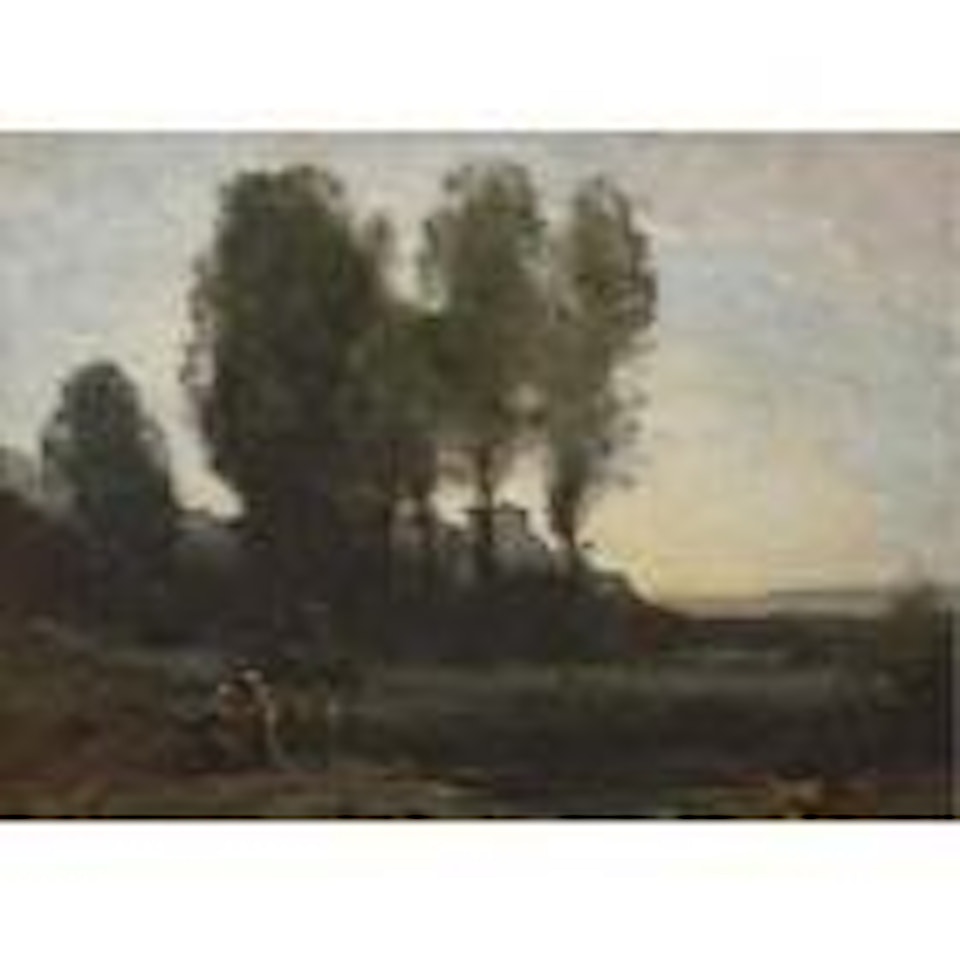 Le monastere derriere les arbres by Jean Baptiste Camille Corot