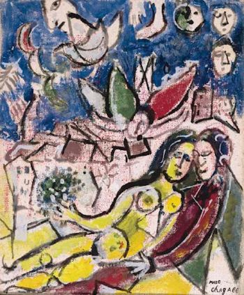 Couple a l'ange by Marc Chagall