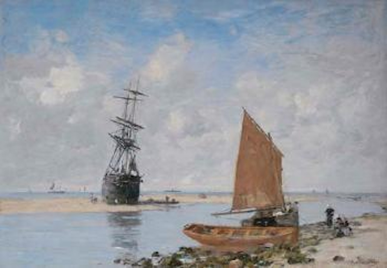 Passe de Trouville, maree basse by Eugène Boudin