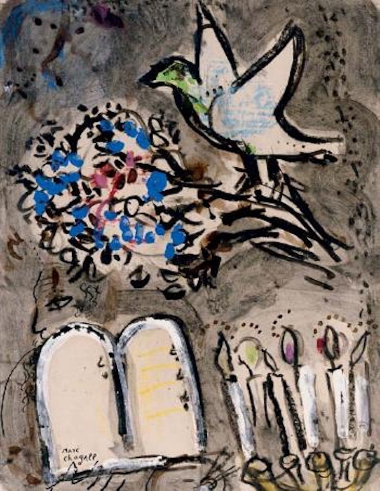 Colombe avec fleurs by Marc Chagall