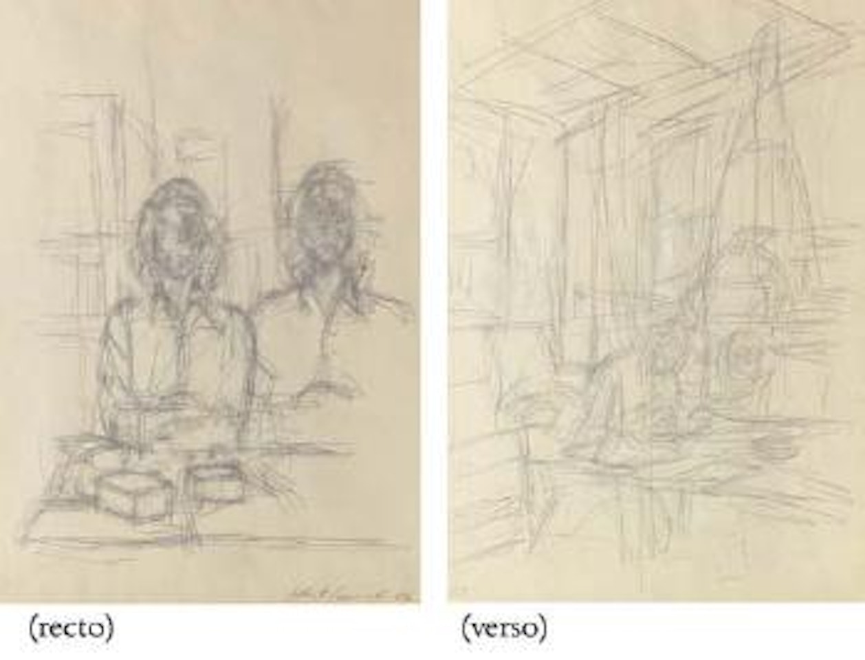 Deux portraits d'Annette. Mere de l'artiste a stampa by Alberto Giacometti