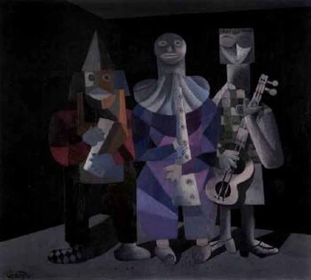 Three masked figures by Johann Georg Müller