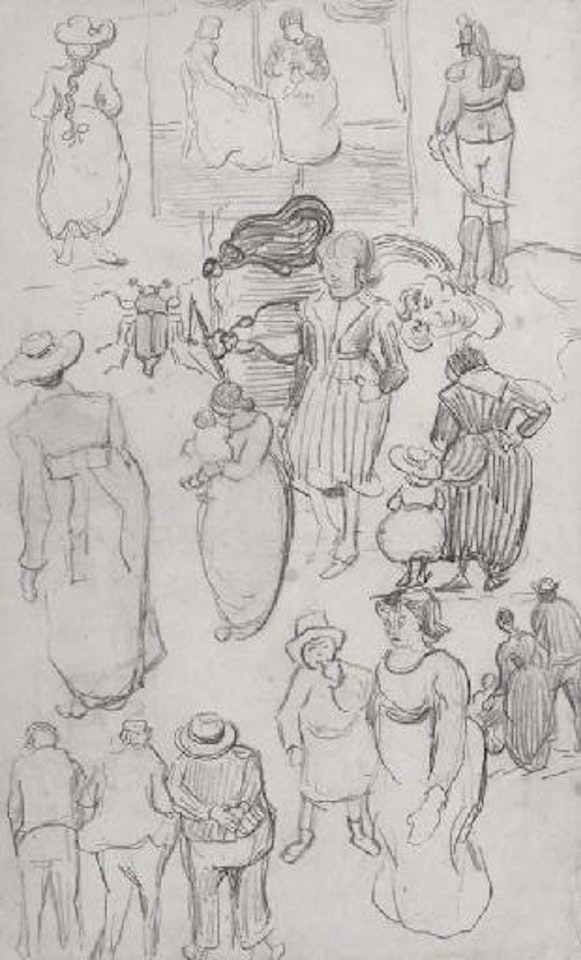 Figure Sketches (recto); Sketches of a young woman (verso)  by Vincent van Gogh