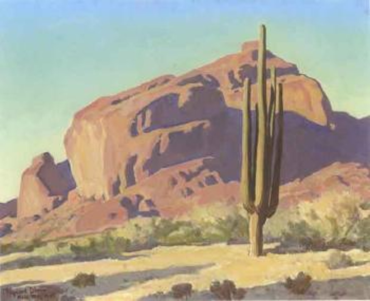 Red rocks and cactus by Maynard Dixon
