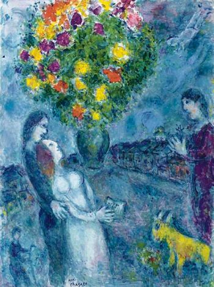 Maries au bouquet de fleurs by Marc Chagall