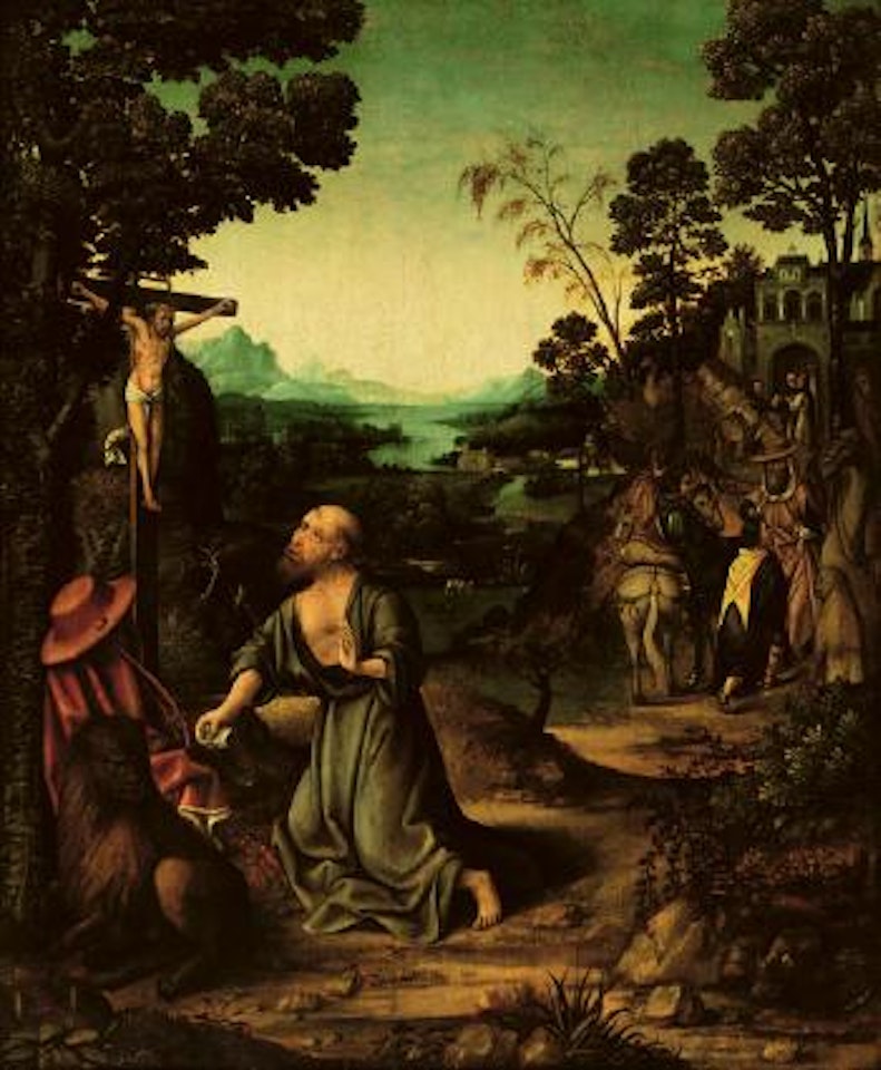 Penitent Saint Jerome in the wilderness by Joachim Patenier