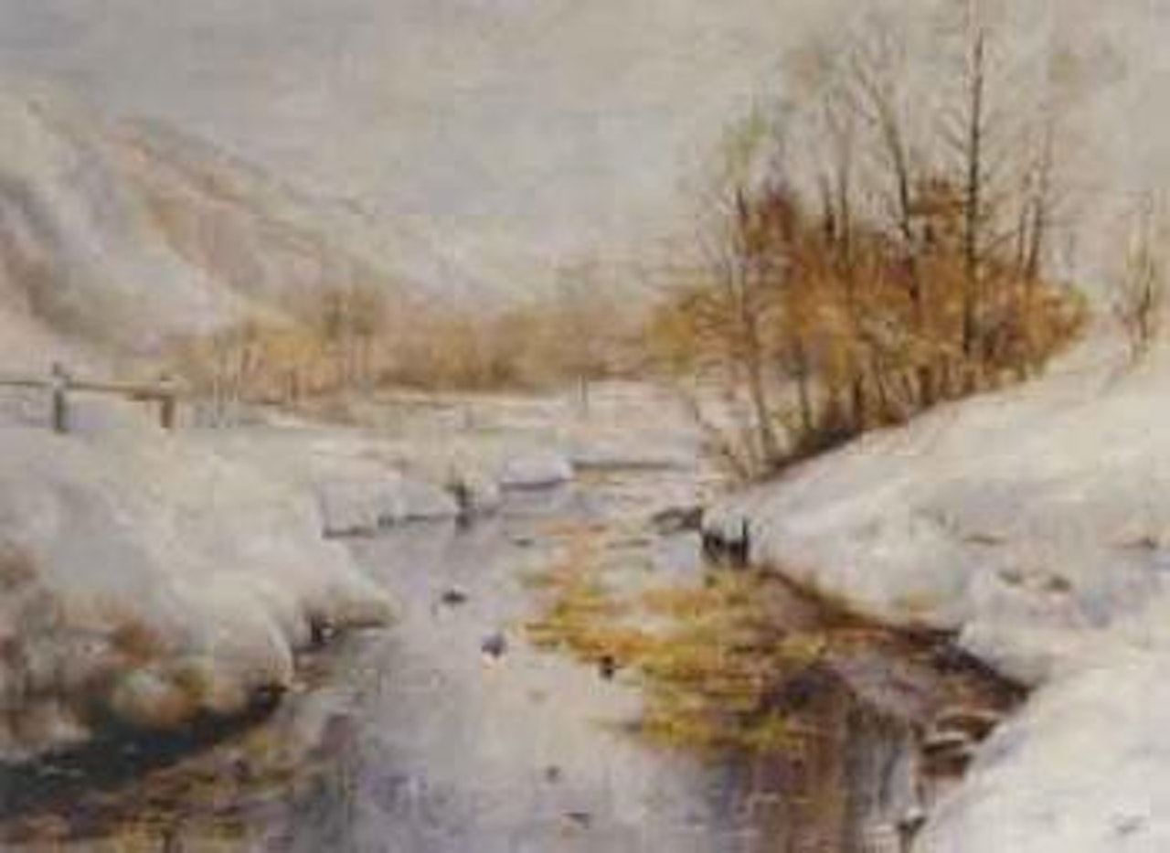 Snowy landscape by Aldro Thompson Hibbard