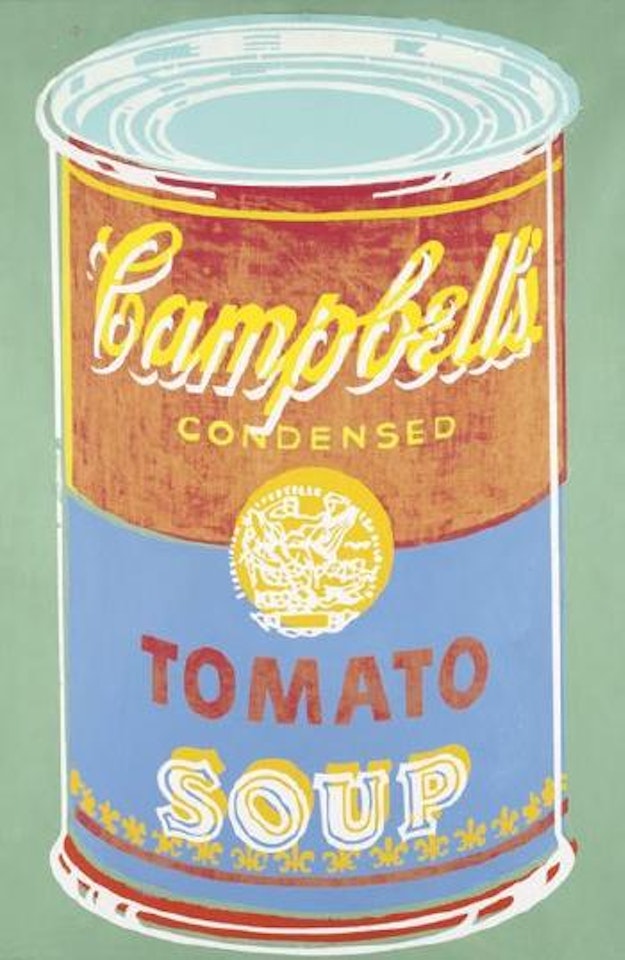 Colored Campbell's soup can by Andy Warhol