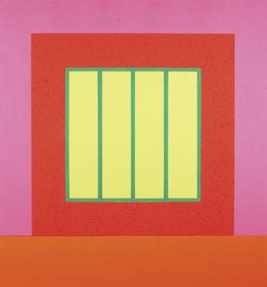 Red prison by Peter Halley