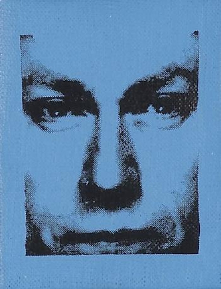 Donald Judd, portrait blue by Andy Warhol