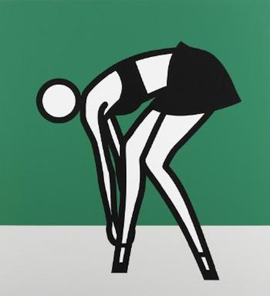 Woman dressing by Julian Opie