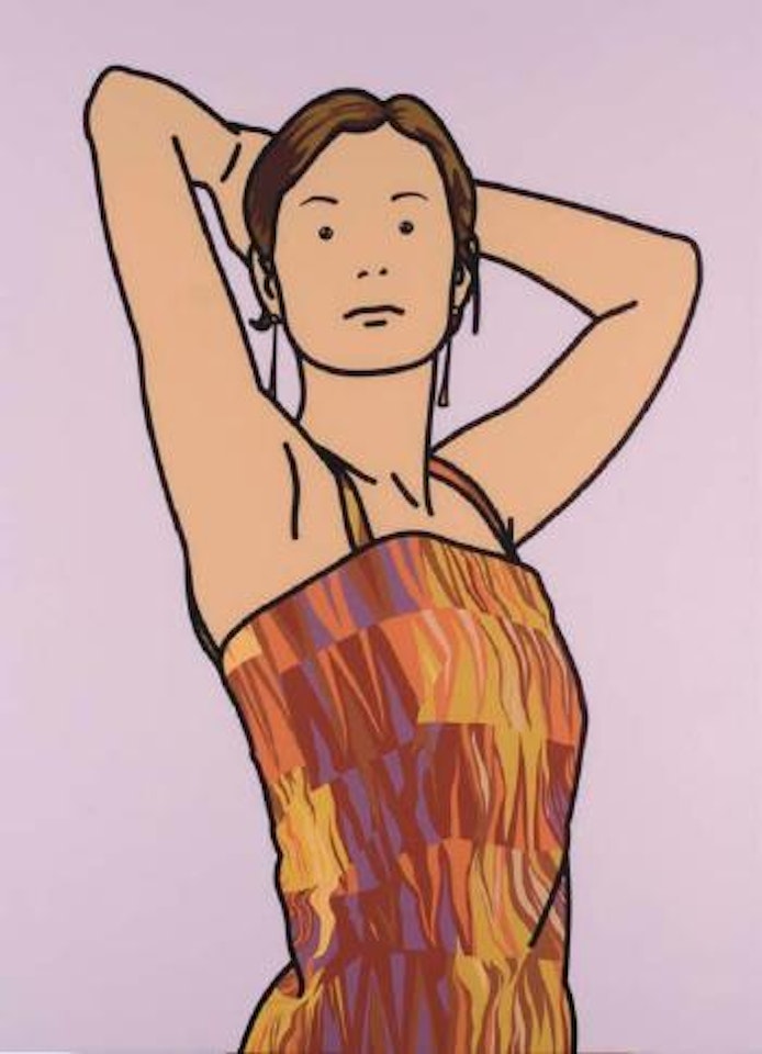 Anya with cocktail dress by Julian Opie
