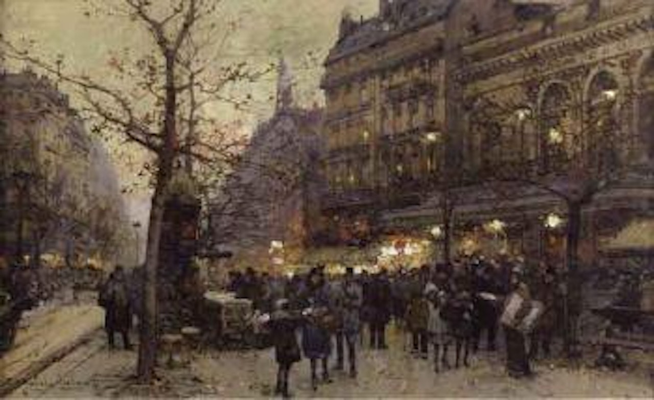 Le theatre du gymnase by Eugene Galien-Laloue