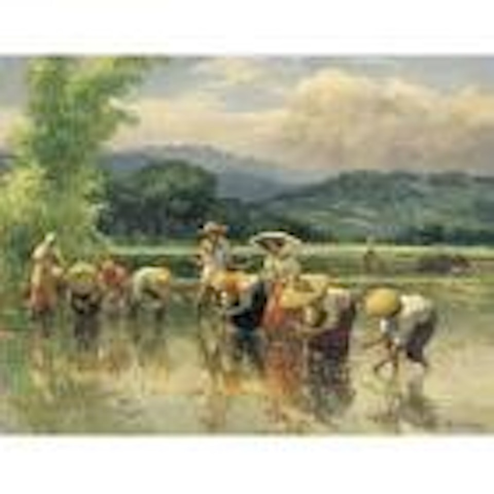 Padi field by Fernando Amorsolo