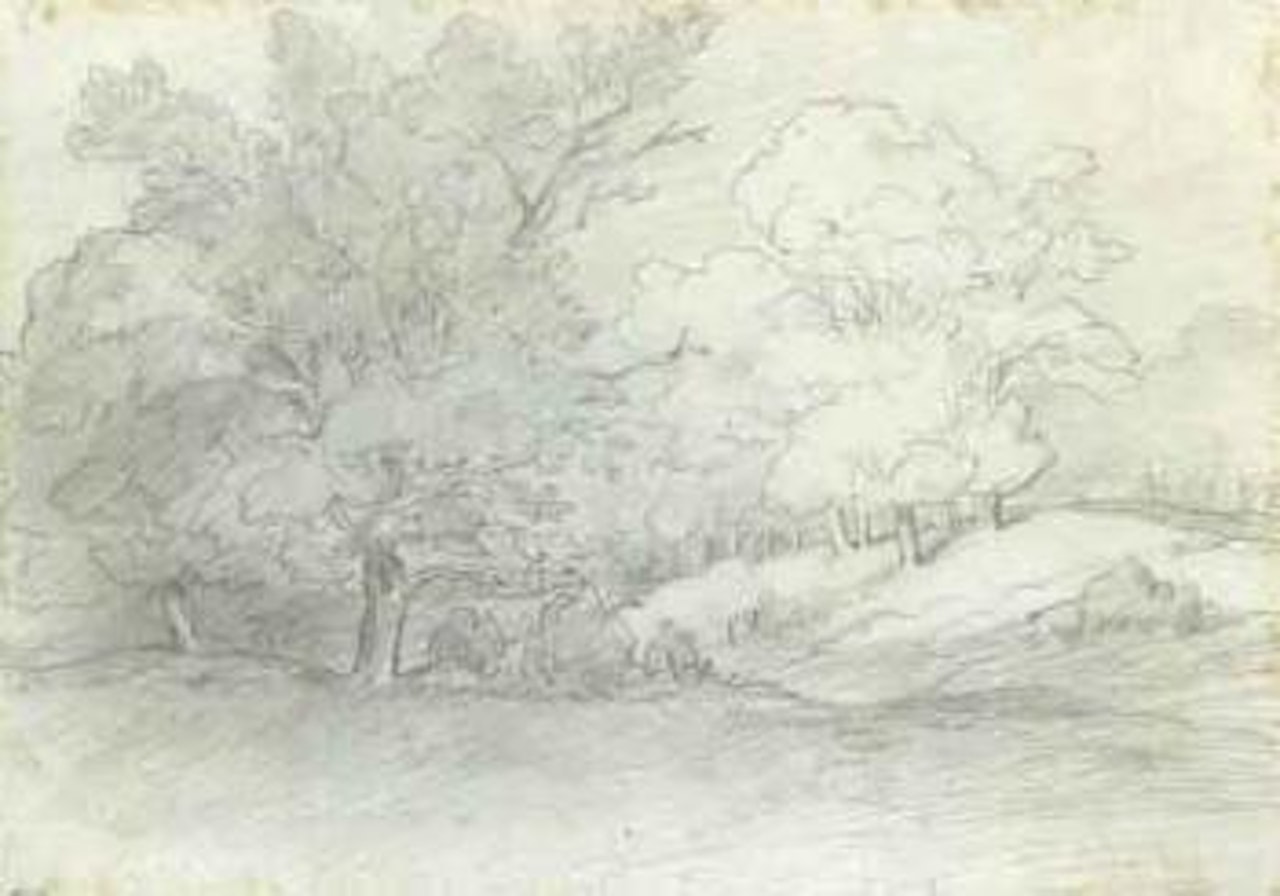 Etude de paysage boise by Théodore Rousseau