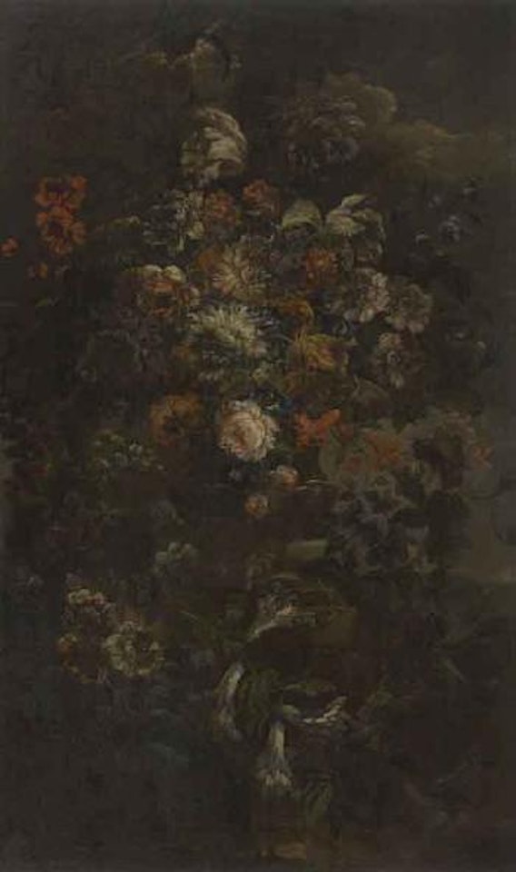Important bouquet de fleurs sur un entablement by Jean Baptiste Monnoyer