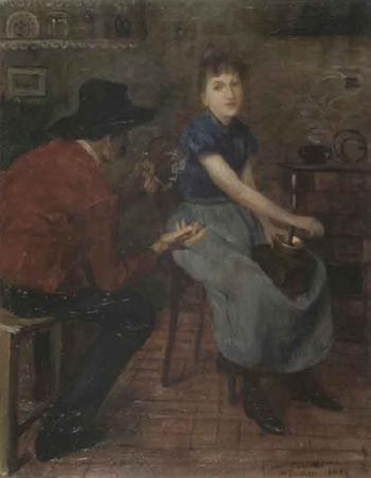 In the kitchen by Lovis Corinth