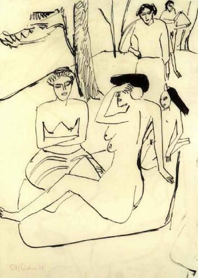 Marcella seated by Ernst Ludwig Kirchner