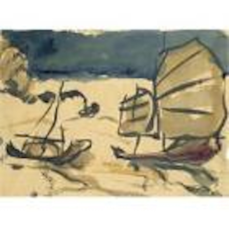 Chinese junk boats in Hong Kong by Emil Nolde