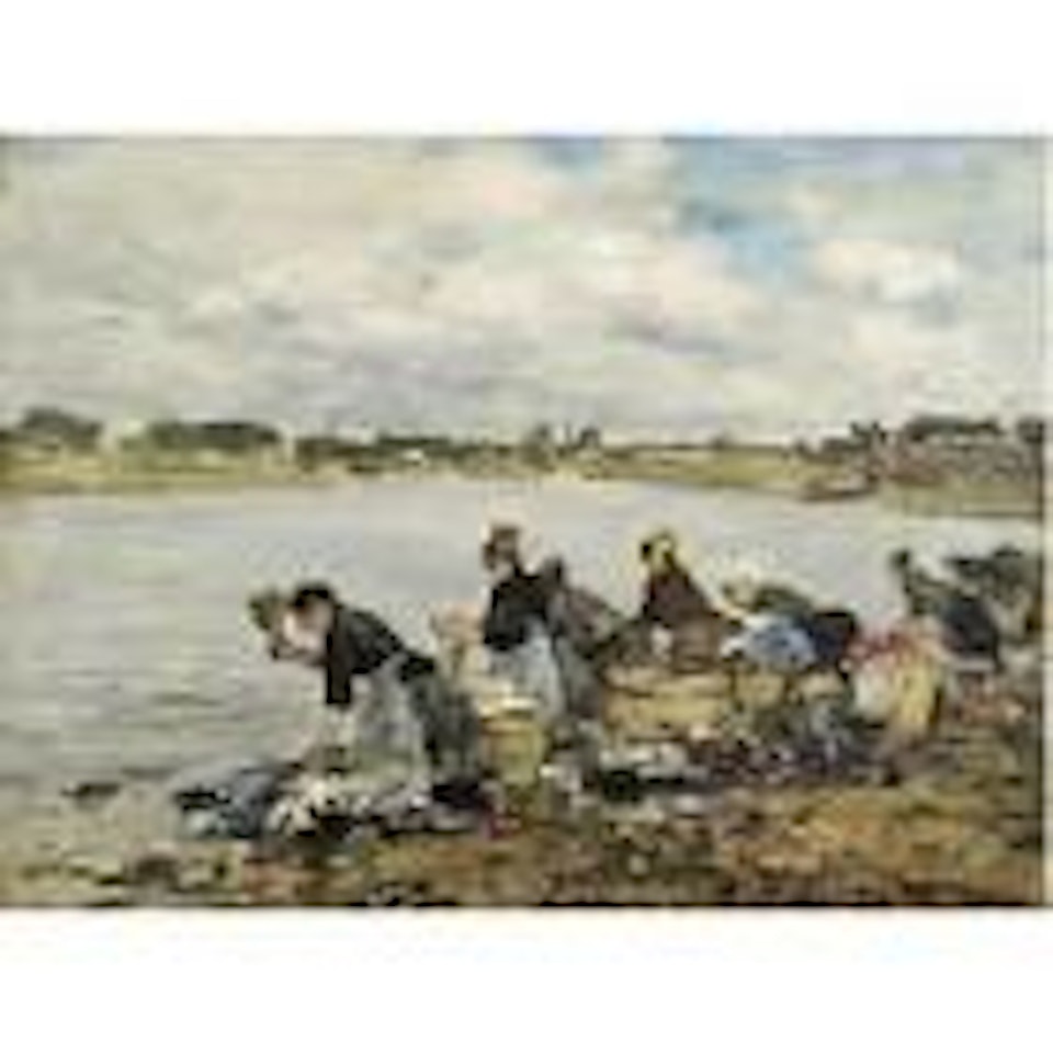 Laveuses au bord de la Touques by Eugène Boudin