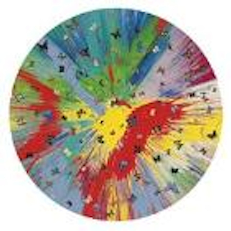 Beautiful explosion of vanity painting, with butterflies by Damien Hirst