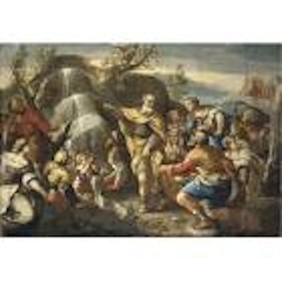 Moses and the miracle of the rock by Neapolitan School