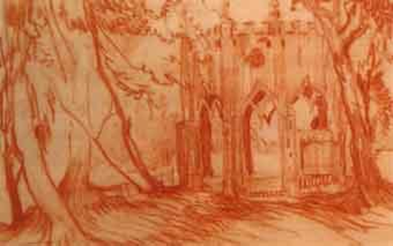 Gothic gazebo, Pams Hill by William Russell Flint