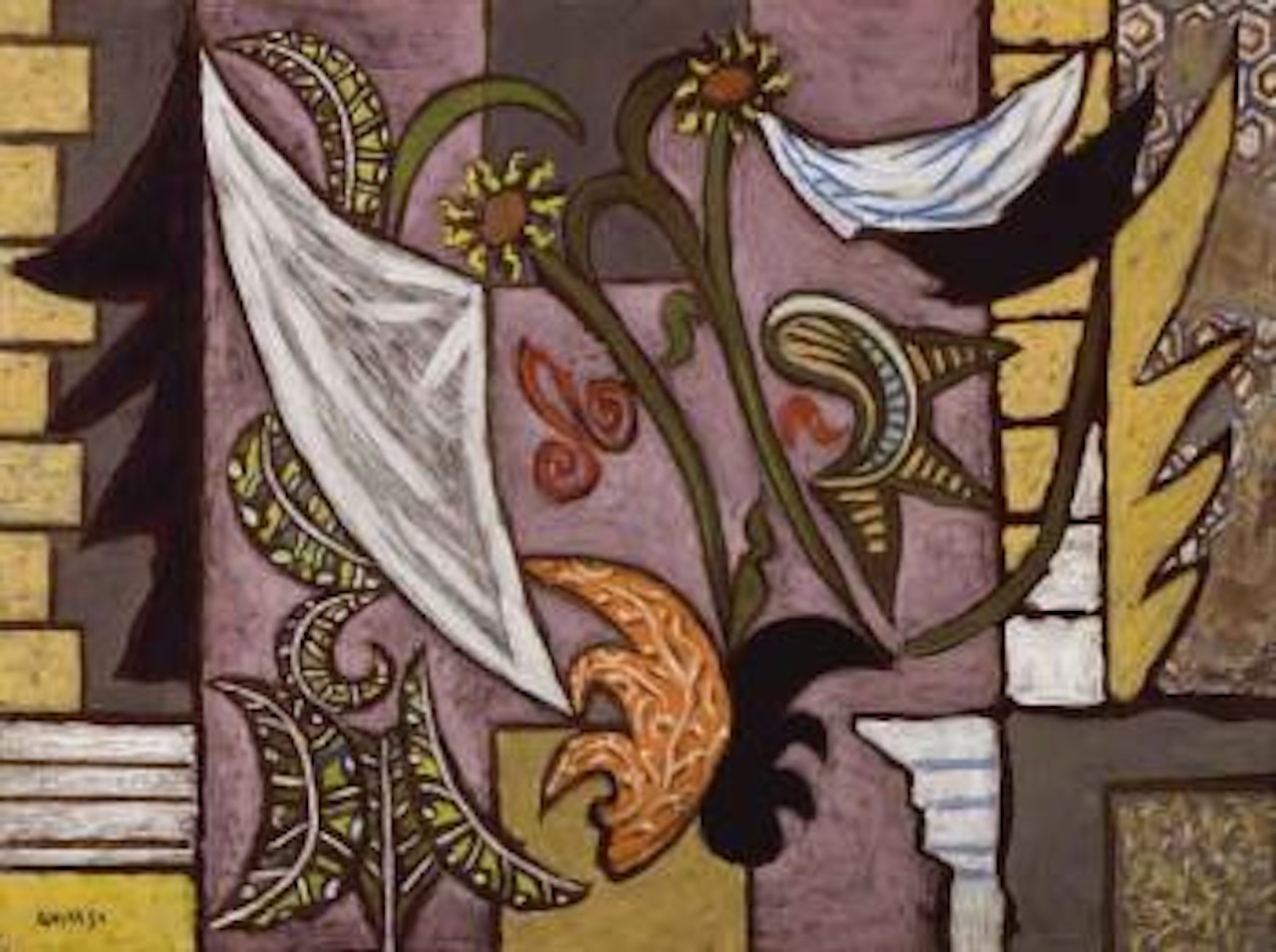 Drapery and plants by Nicolas Ghika