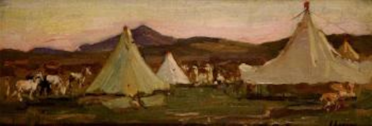 Road to Fez, the camp evening by John Lavery