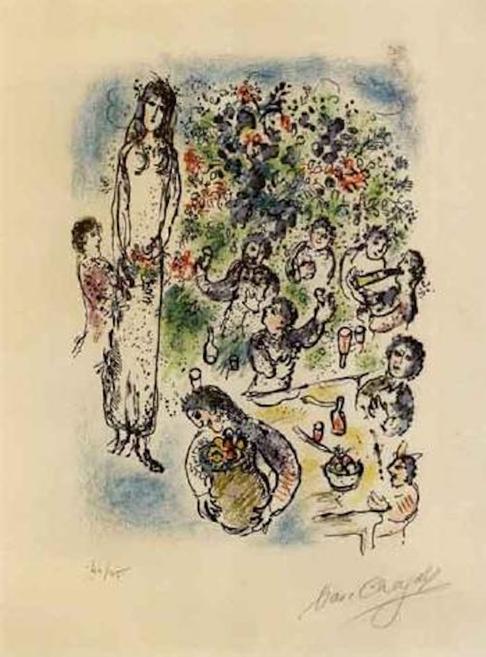 Land of the gods, then poured libation from their brimming cups by Marc Chagall