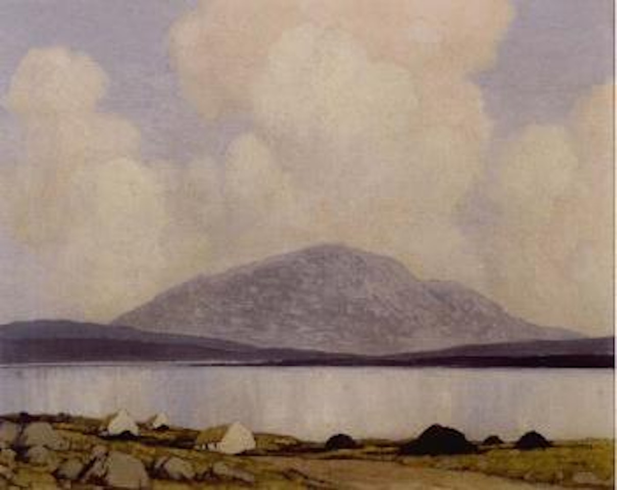 Cottages by a western lake by Paul Henry