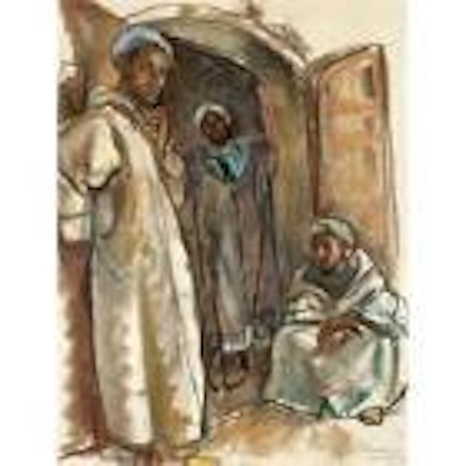 Three figures in a doorway, Marrakech by Zinaida Serebriakova