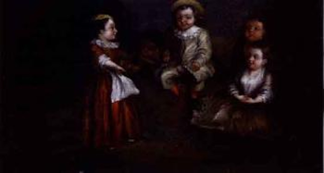 Group of children in a landscape by Jean-Antoine Watteau