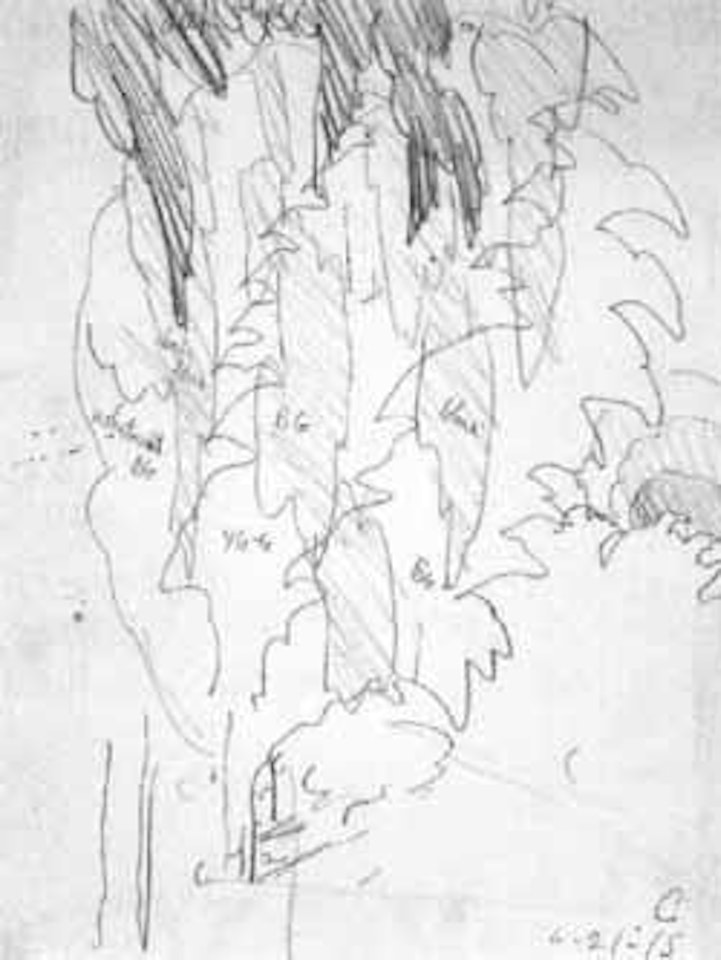 Moonscape. Tree branches by Charles Burchfield