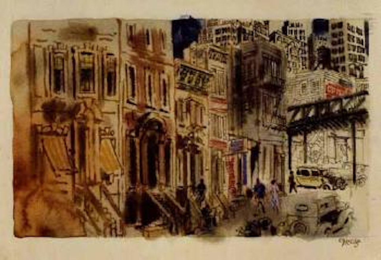 Brownstone houses by George Grosz