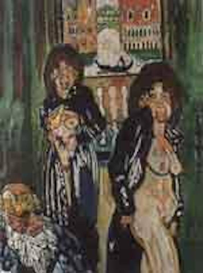Self portrait with Patti in Venice by John Bratby