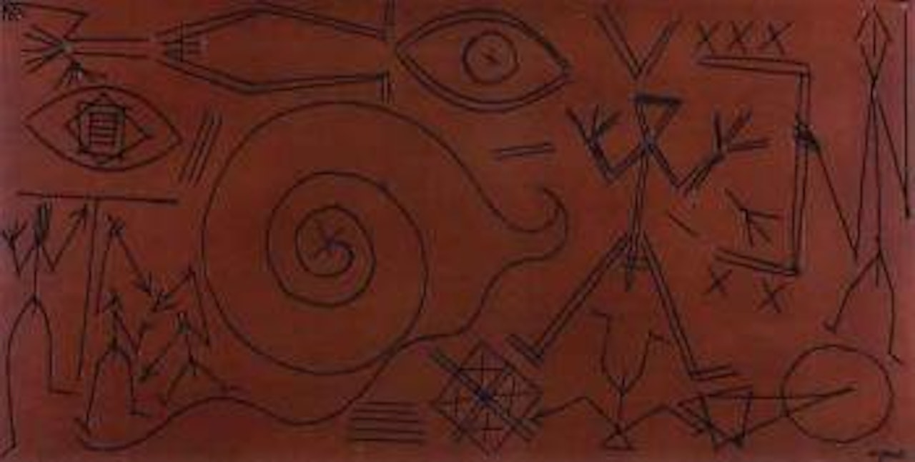 Untitled - red relief by A.R. Penck