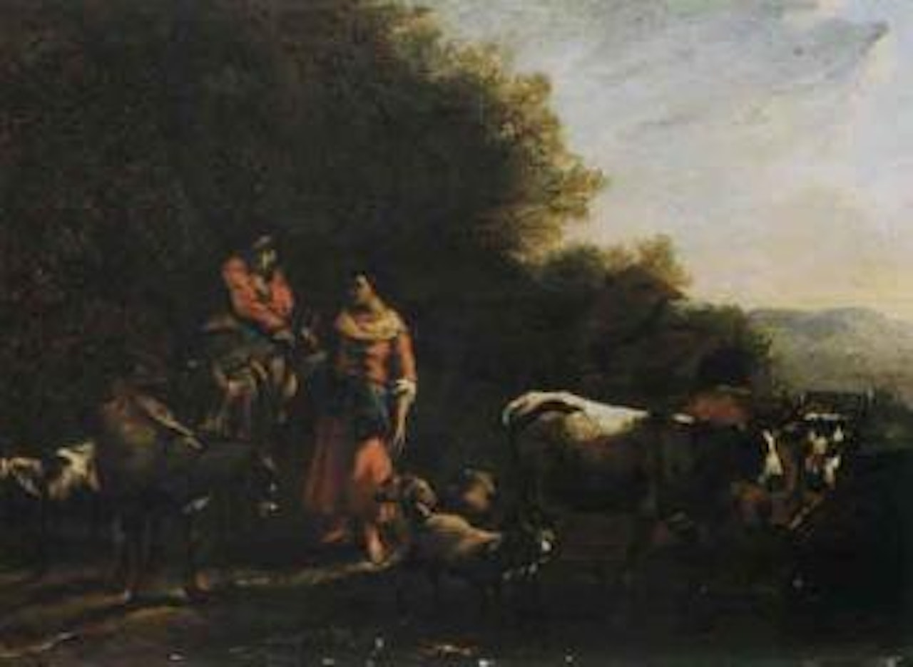 Meeting on country track by Nicolaes Pietersz Berchem