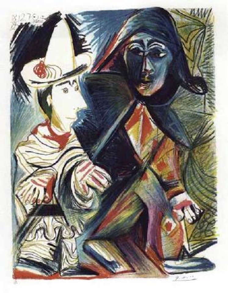 Le clown et l'arlequin by Pablo Picasso