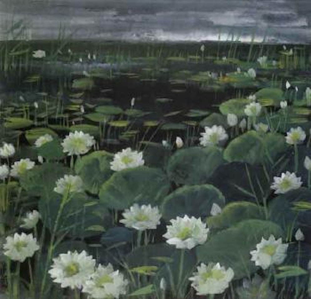 Lotus pond by Lin Fengmian
