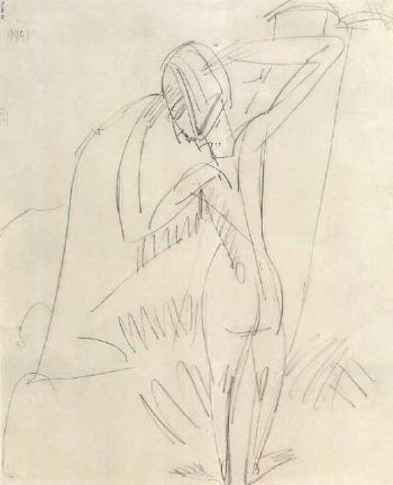 Standing female nude by Ernst Ludwig Kirchner