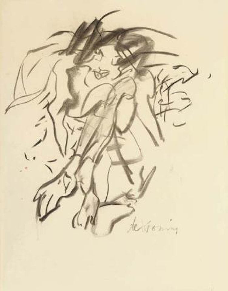 Untitled, seated woman on the beach by Willem de Kooning