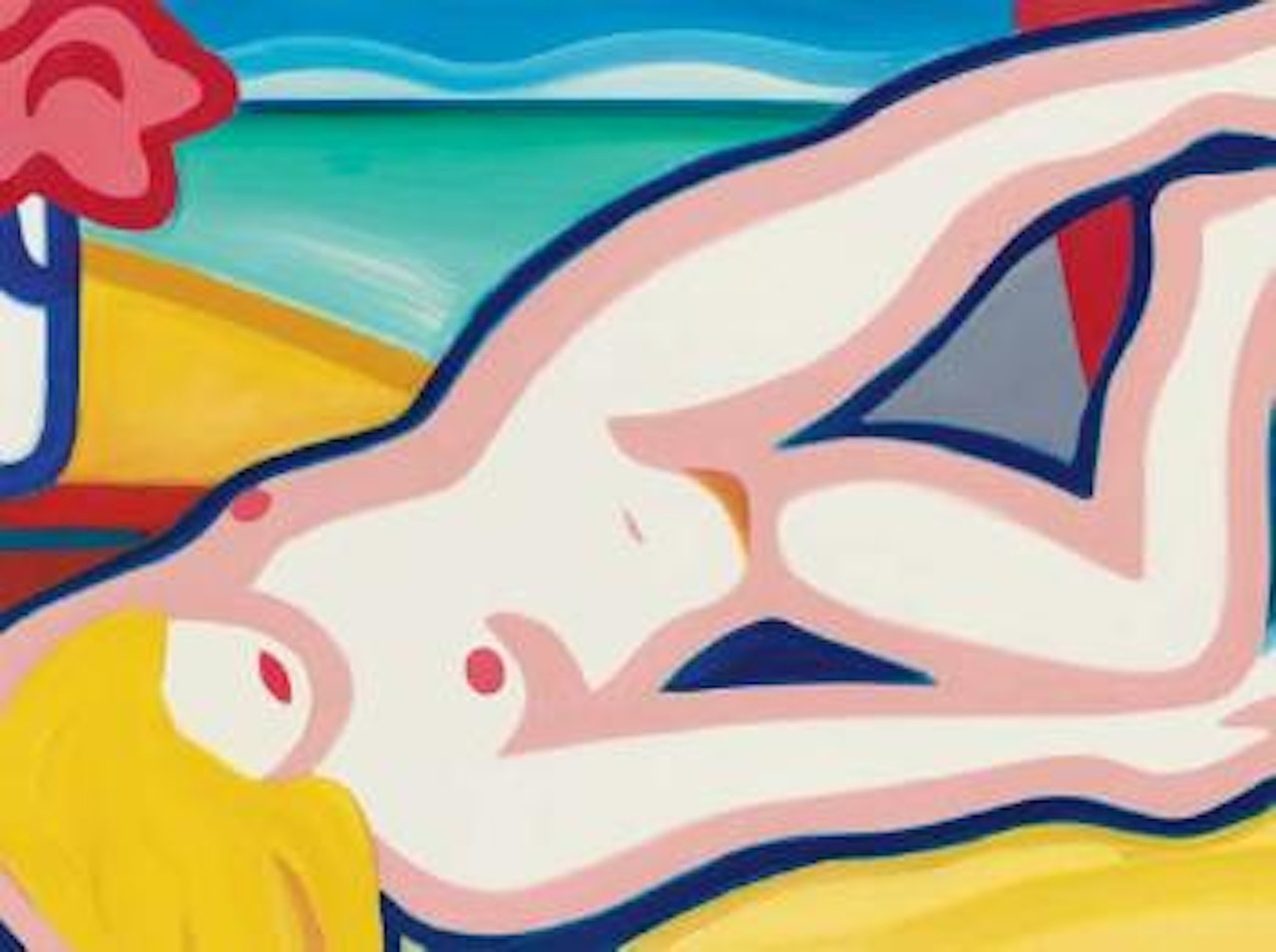 Blue nude, one flower by Tom Wesselmann