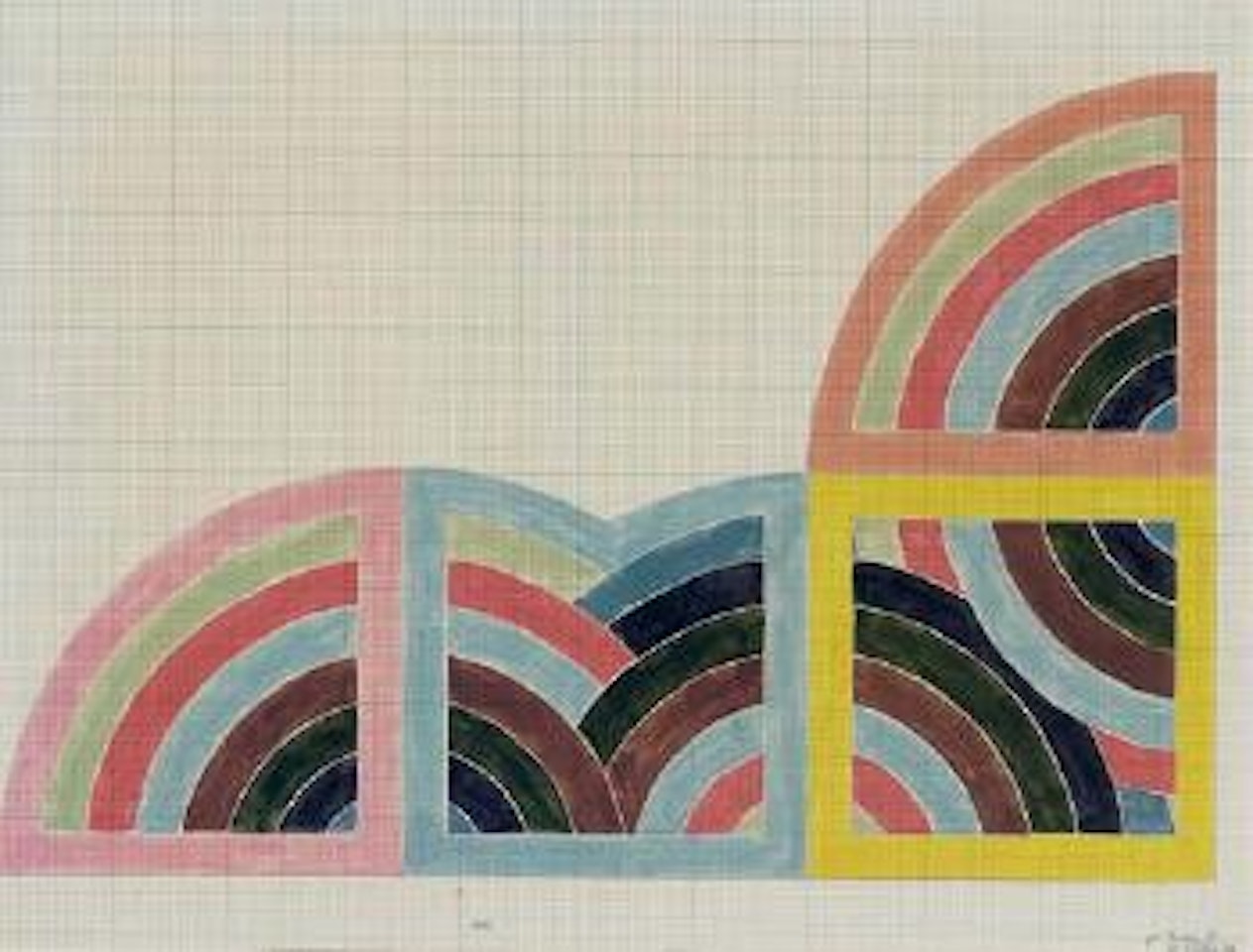 Untitled, protractor by Frank Stella