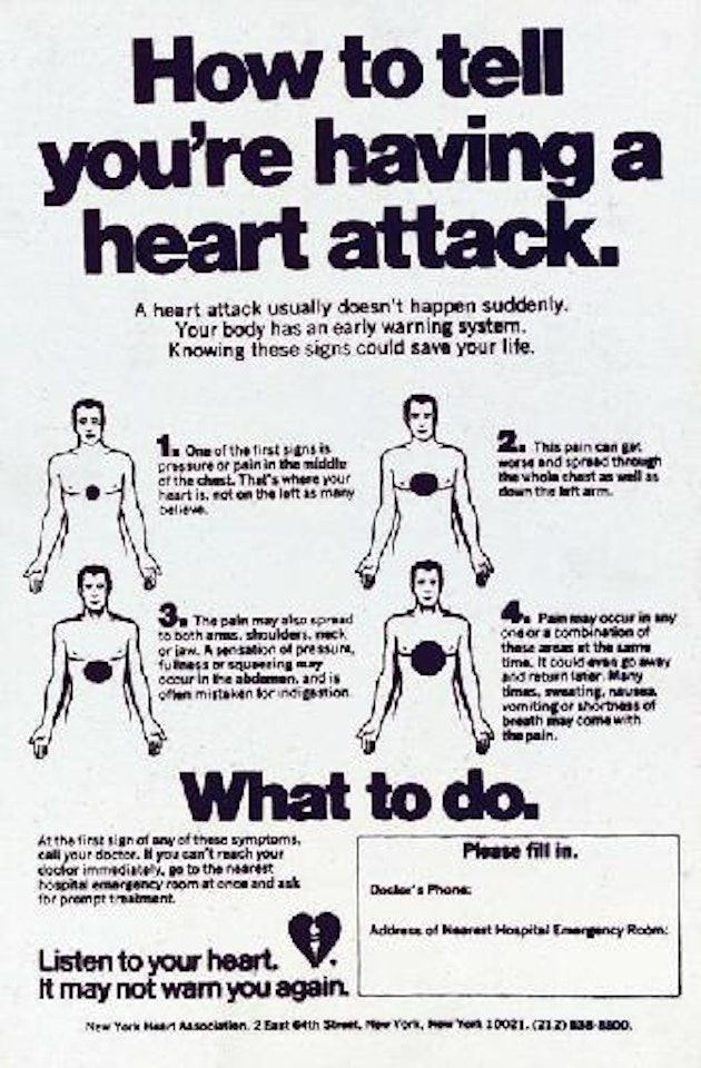 How to tell if you're having a heart attack by Andy Warhol