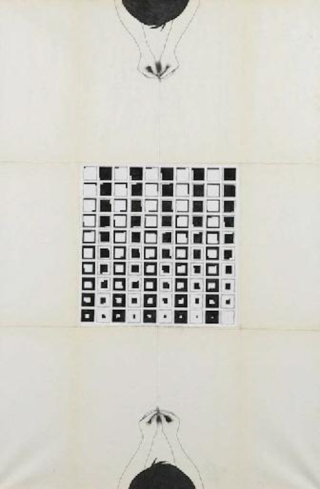 Alternating from 1 to 100 and viceversa, study of the perimeter by Alighiero Boetti