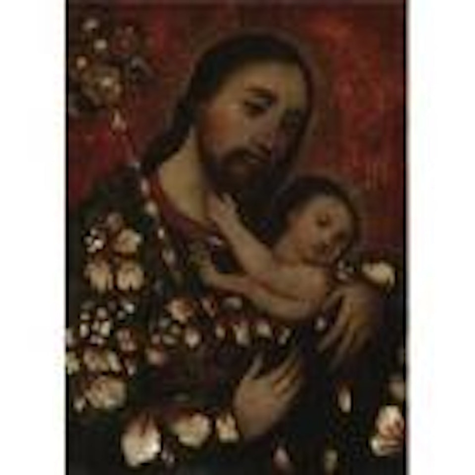 Saint Jospeh with the Infant Jesus by Mexican School